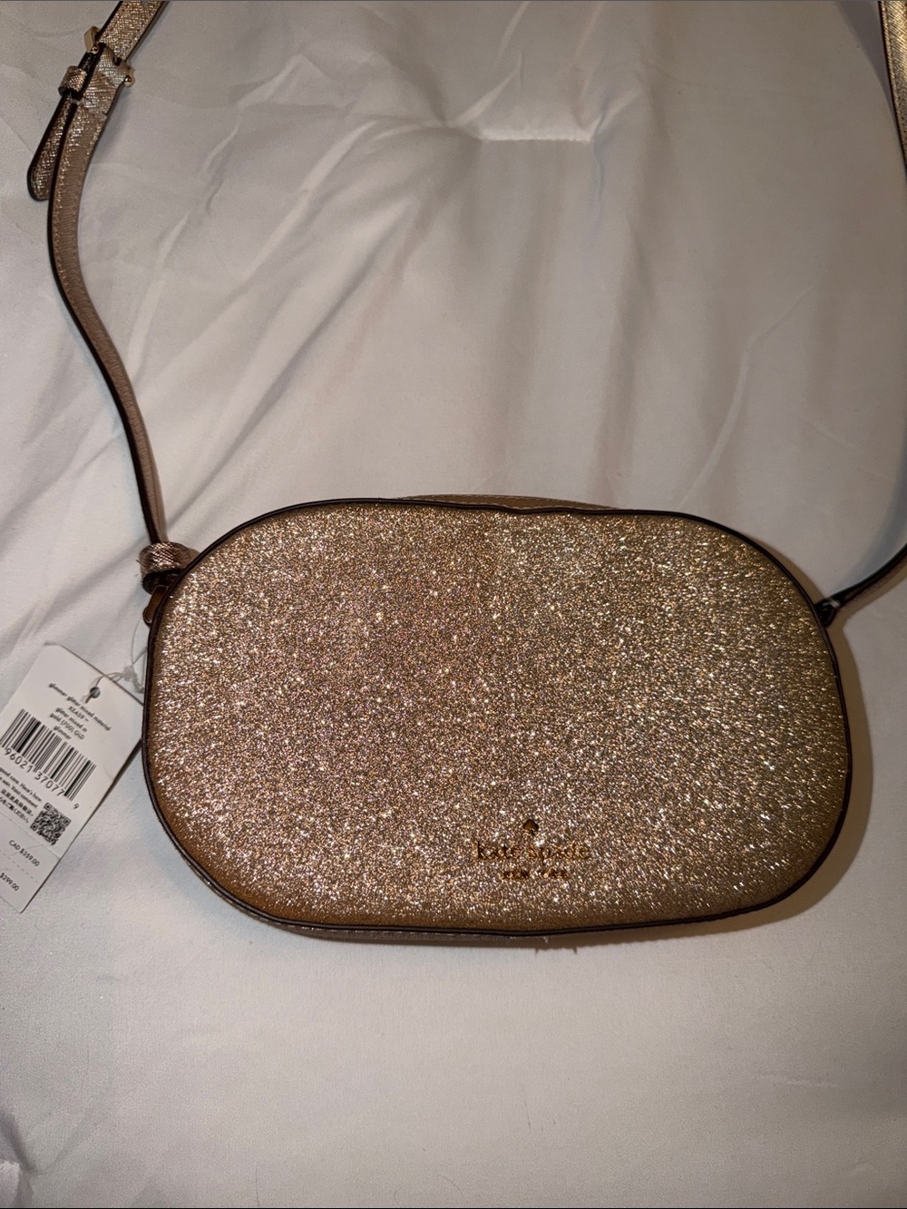 New Gold Sparkle Kate Spade Crossbody Purse